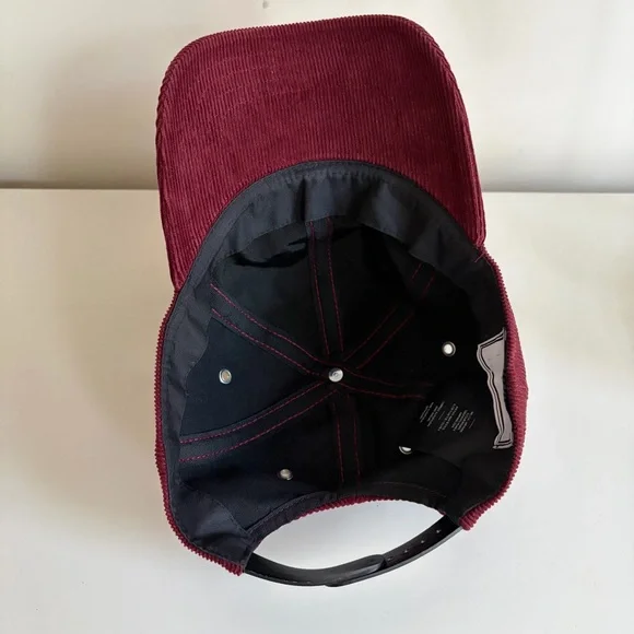 AMI de Coeur Paris Alexandre Mattiussi Baseball Cap Burgundy Corduroy Velvet Hat